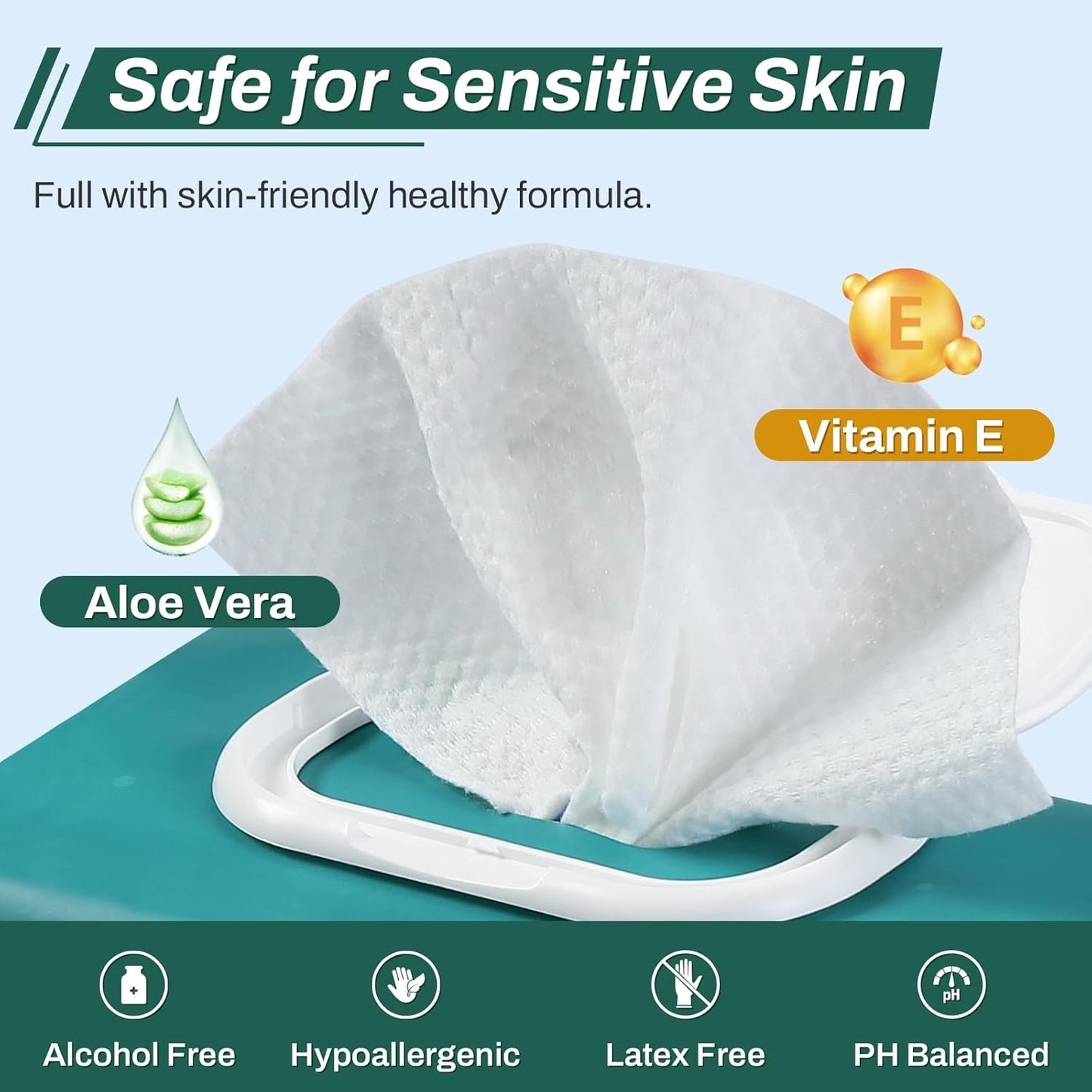 [360 Count] Adult Wipes for Elderly, 8" x 12" Extra Large Adult Wipes for Incontinence & Cleansing - Disposable Washcloth for Elderly Bathing No-Rinse - Vitamin E & Aloe