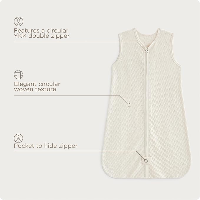 KUB Baby Unisex Sleep Sack 6-12 Months 2-Way Zipper Sleeveless Sleeping Bag 100% Cotton Wearable Blanket for Newborns Infant