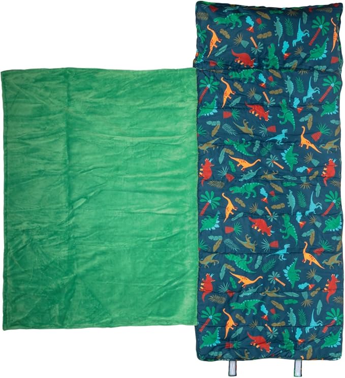 Stephen Joseph, Toddler All Over Print Nap Mat with Soft Blanket and Removable Pillow for Boys & Girls, Kids Sleeping Bag for Elementary, Daycare, Preschool with Carry Handle