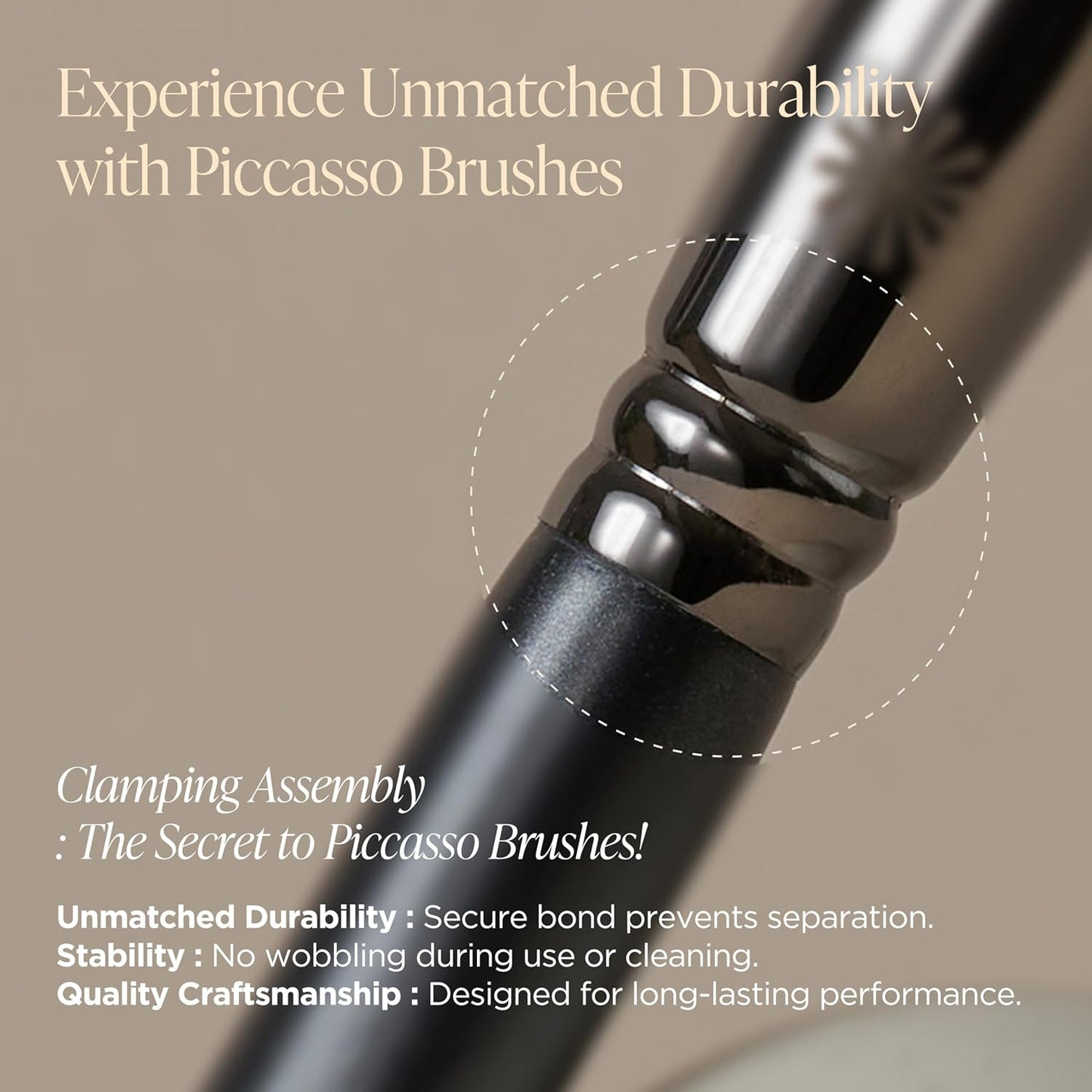 Piccasso 163 Foundation Brush – Dense Makeup Brush for Liquid & Cream Foundation, Soft Synthetic Bristles for Flawless Coverage and Face Makeup, Professional Korean Beauty Tool for Daily