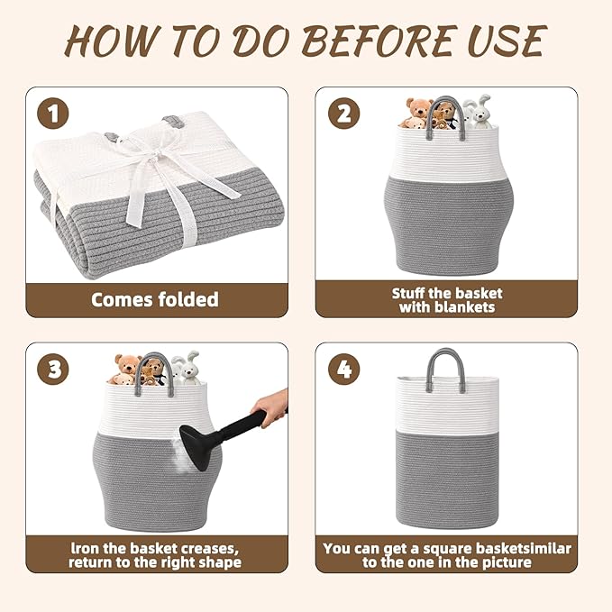 Woven Laundry Basket for Clothes, 100L Large Rectangle Laundry Hampers with Beads Tassel, Nursery Storage Basket for Toys, Tall Dirty Clothes Hamper for Bedroom Aesthetic, Laundry Room Organization