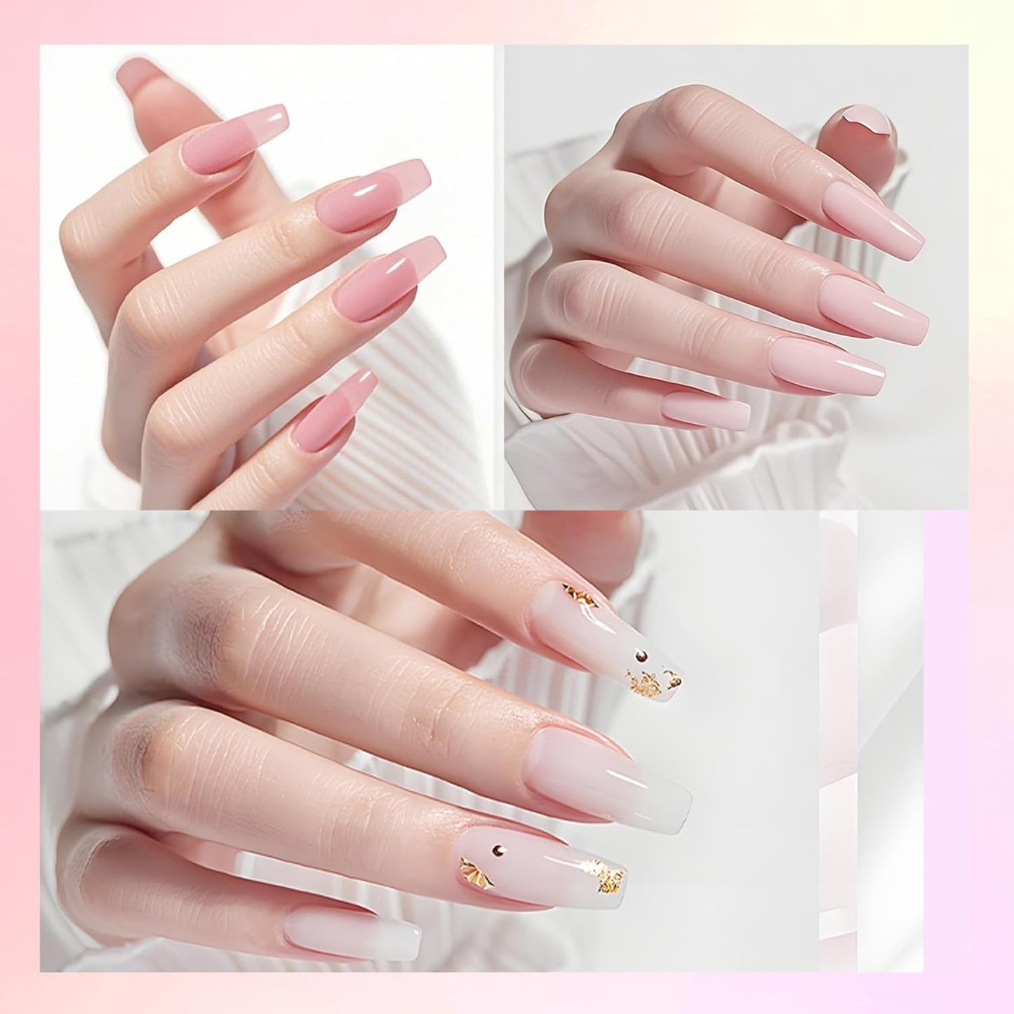 Acrylic Powder Large Capacity: 3Pcs 1 Oz. Festival Bloom Pink Marshmallow Super Nail Polymer for 3D Art Carving French Extension - 28g White Professional Acrylic Powder No Need Lamp