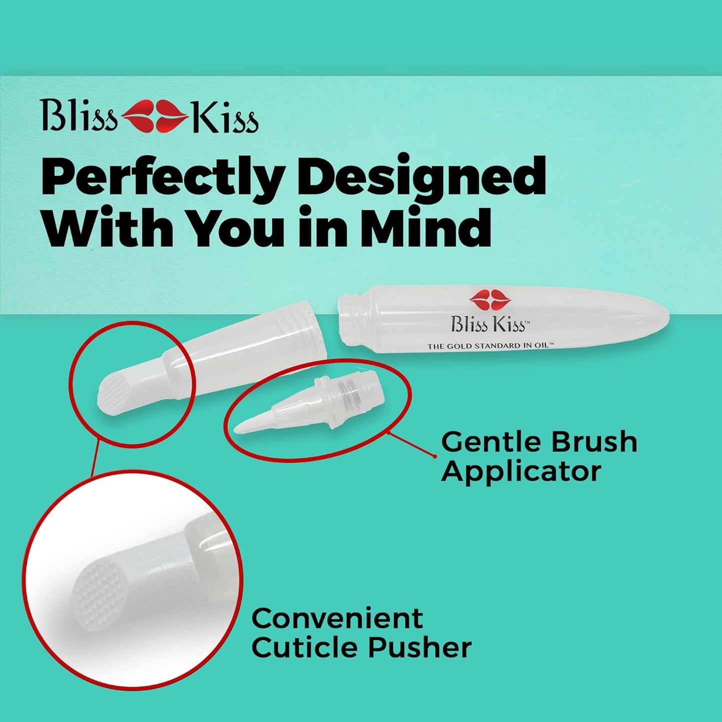 Bliss Kiss Refillable Squeeze Cuticle Oil Pen, Empty 3-Pack, Ideal for Nail Growth Oil and Nail Oil Application