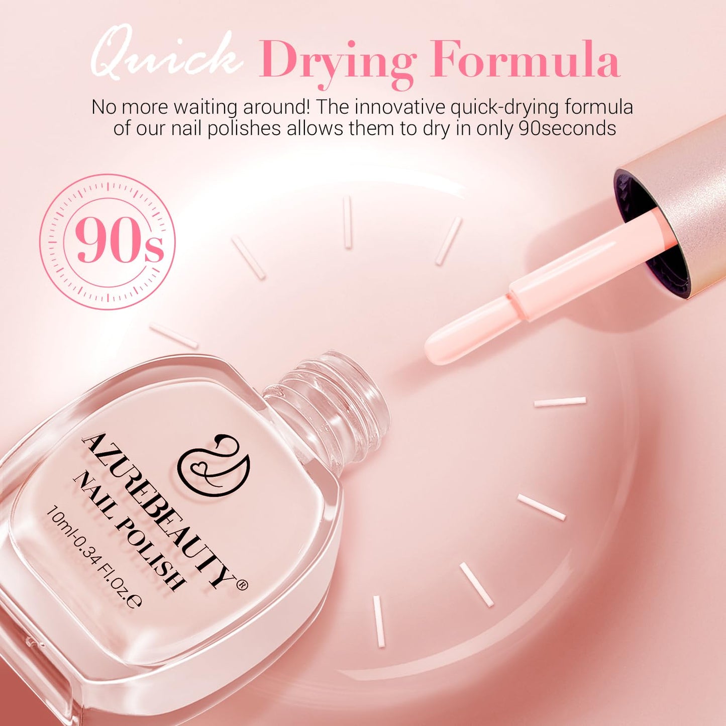 AZUREBEAUTY Nail Polish Set, 4 Colors Nude SKin Glitter Pearl Long Lasting All Season Quick Dry Natural Fingernail Lacquer Strengthening Treatment Kit 10ML with Top Coat DIY Salon at Home