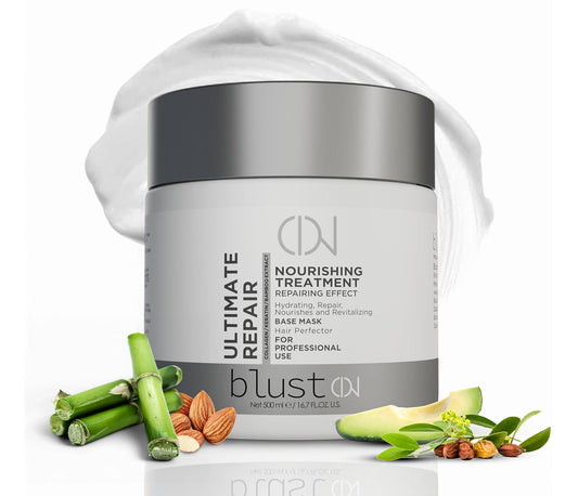 Ultimate Repair Mask with Collagen & Keratin for Damaged Hair - Hydration Deep Treatment for Dry Hair - Frizz Control & Nourishment Mask with Bamboo & Avocado Oil 500Ml