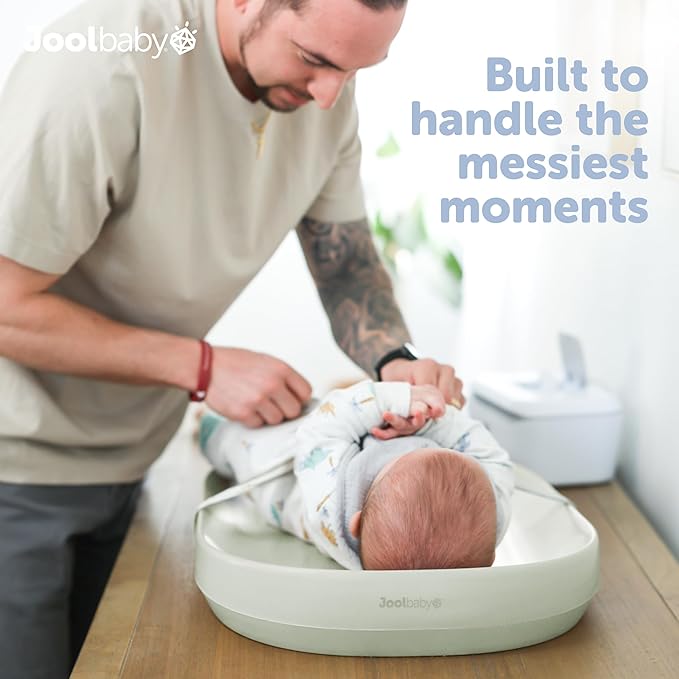 Jool Baby Waterproof Baby Changing Pad - Easy to Clean, Lightweight & Portable - Large Foam Cushion for Comfort (Sage)
