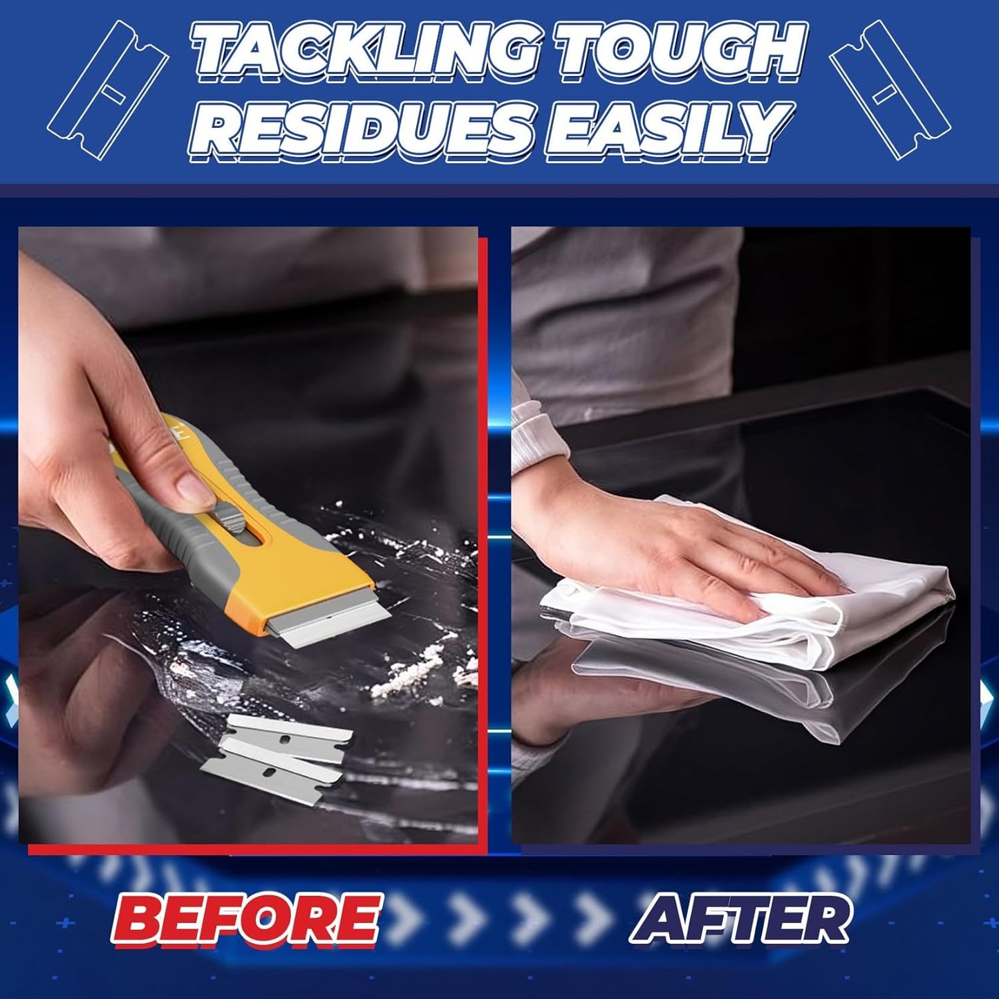 DIYSELF 800-Pack Single Edge Razor Blades Heavy Duty, Industrial Razor Blades for Scraper, Single Edge Blades for Scraping, Flat Razor Blades Refills for Labels, Decals, Boxes, Package