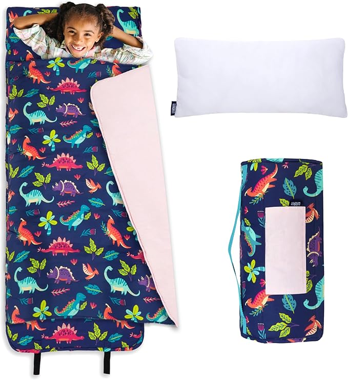 Wildkin Kids Original Nap Mat – Cozy Kids Sleep Mat with Pillow, ideal for School & Travel
