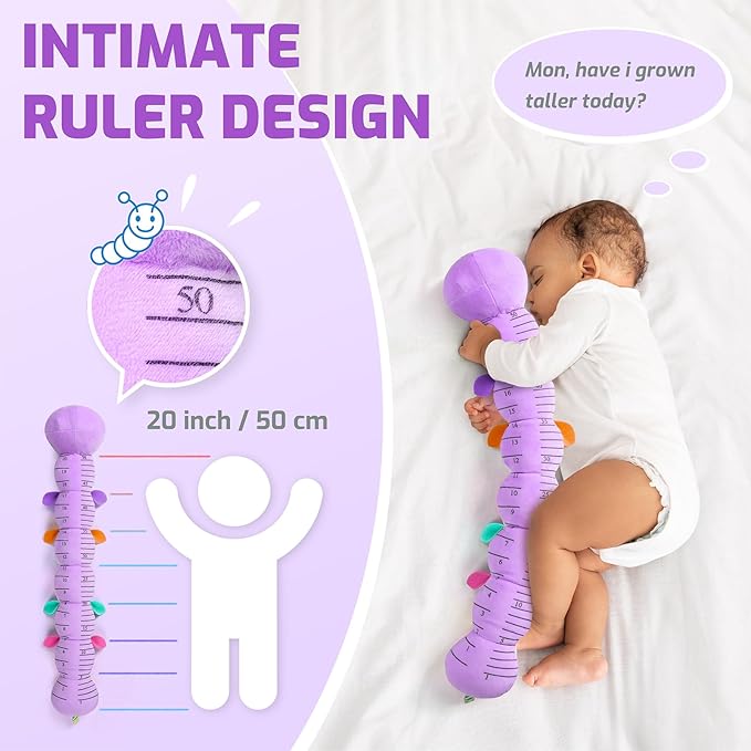 Sumobaby Infant Baby Musical Stuffed Animal Toys for 0-3-6-12 Months,Multi Sensory Toys with Crinkle and Rattles, Tummy Time Toys for Newborn Boys Girls, Caterpillar, Purple