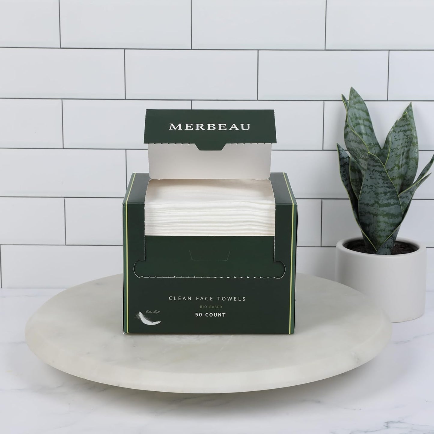 Clean Facial Towels for Sensitive Skin, 100% USDA Biobased Face Towels, 50 Count, Ultra Soft, Makeup Remover Dry Wipes, Viscose