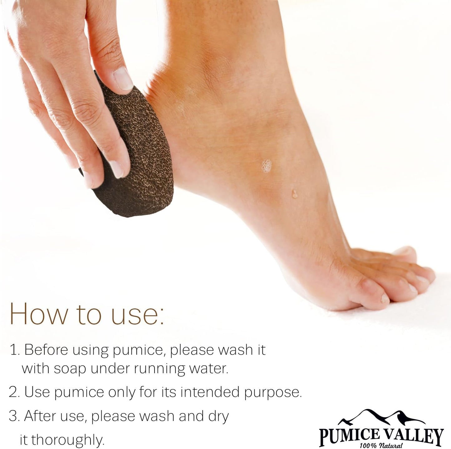 Pumice Stones for Feet - Natural Earth Lava Brown Pack of 2 - Callus Corn Remover for Feet Heels and Palm - Pedicure Exfoliation Tool - Dry Dead Skin Scrubber - Health Foot Care