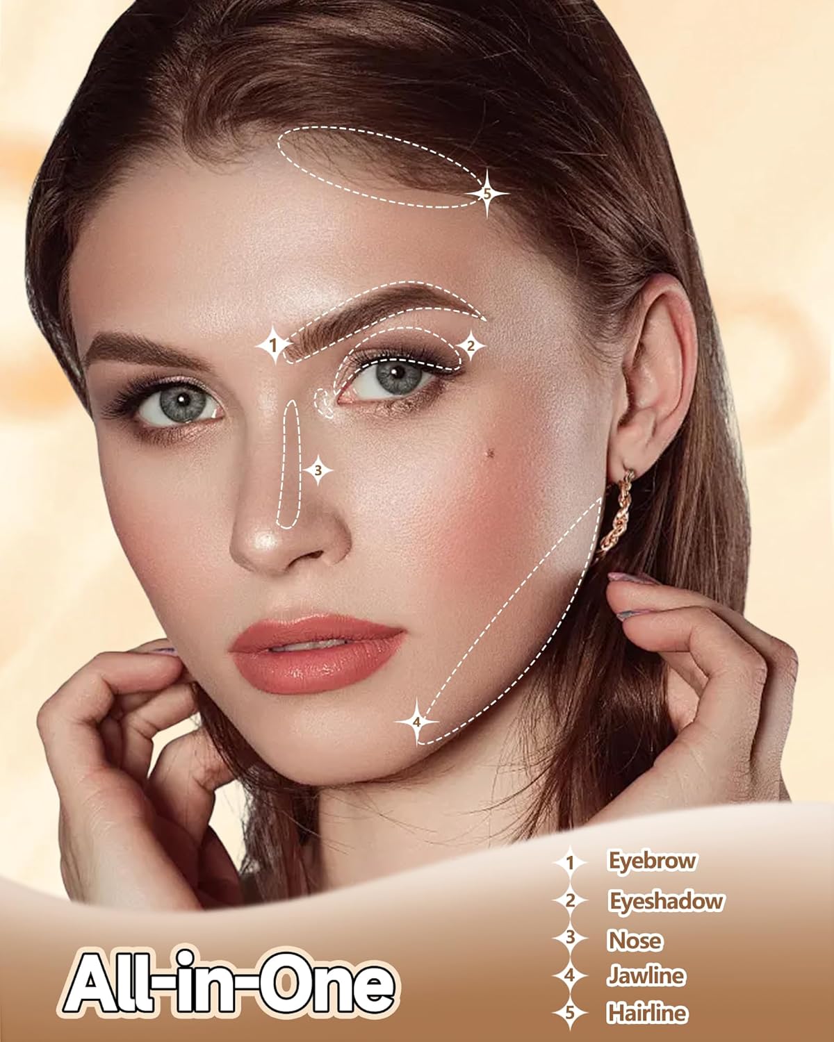 Eyebrow Powder Makeup Kit, 3 in 1 Eyebrow Kit, Brow Powder Palette Waterproof Long-Lasting, Grey Brown Beige Brow Filler, Fill & Sculpt Full Eyebrow Kit for Women, With Mirror, Brush & Razor Set 03