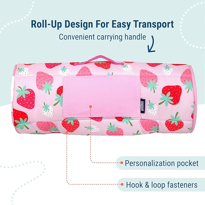 Wildkin 43-inch Kids Nap Mat – Soft Microfiber Toddler Sleeping Mat with Pillow