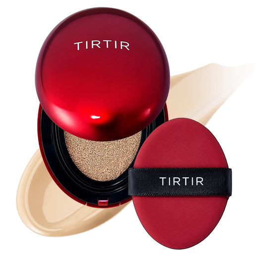 TIRTIR Mask Fit Red Cushion Foundation | Full coverage, Weightless, Skin fit, Satin Glow Finish, Korean Makeup BB Foundation, beauty, Tattoo cover up, Buildable (#21W Natural Ivory, 0.63 Fl Oz)