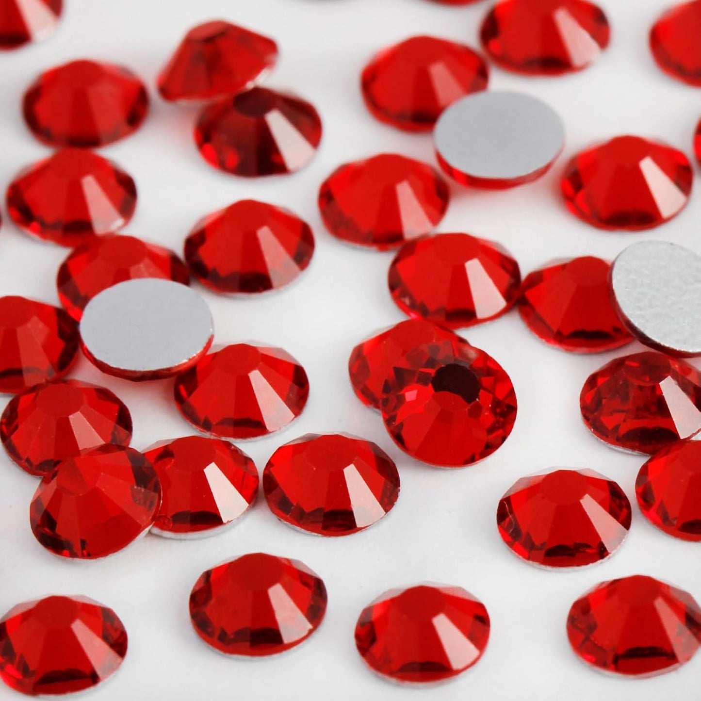 5000PCS SS6 Flatback Rhinestones | 12-Facet Diamond-Cut Glass Gems for Nail Art, Clothing, DIY Crafts |Glue-On Decoration Stones with Silver Backing(Light Siam)