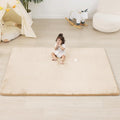 1.3" Thick Baby Floor Play Mat 50x74, Basic Padded Foam Mat for Tummy Time Crawling, Non Slip Cushioned for Babies Toddlers Infants Kids (Beige)