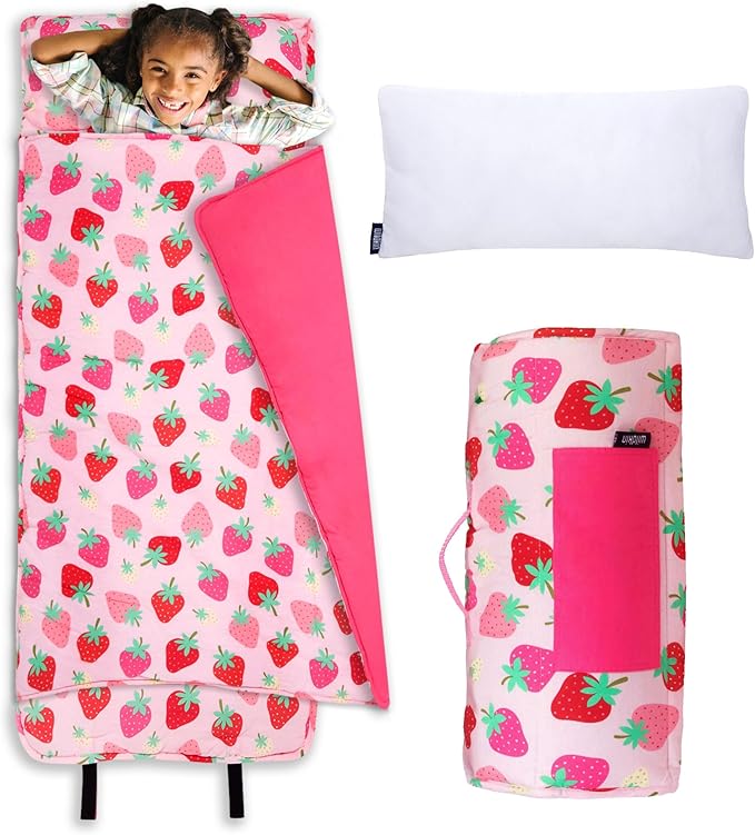 Wildkin Kids Original Nap Mat – Cozy Kids Sleep Mat with Pillow, ideal for School & Travel