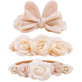 Baby Girl Headbands Nylon Flower Elastic Hairbands 3pcs Hair Accessories Gift for Newborn Infant Toddlers (TU-HDJ-3PCS)