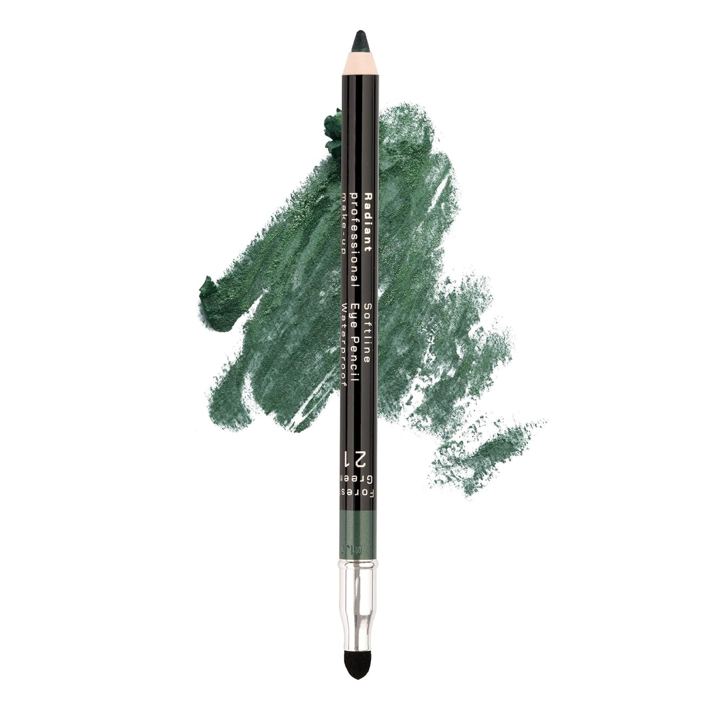 Radiant Professional Waterproof Eyeliner Pencil - Eyeliner Waterproof Smudge Proof for Woman - Long Lasting Under Eye Pencil for Smoky Eye - Soft Waterline Eye liner Smudger Tool, Green (21)