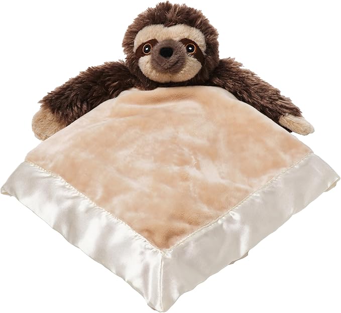 Bearington Baby Speedster Snuggler, 15 Inch Sloth Plush Stuffed Animal Security Blanket Lovey for Babies