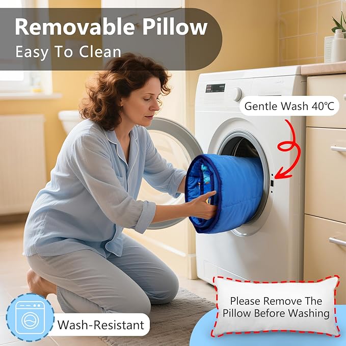 Primlect Toddler Nap Mat with Removable Pillow and Fleece Blanket, Extra Large 55''x35'' Sleeping Bag, Washable, Light, Easy to Roll up, Perfect for Daycare, Preschool, Kindergarten, Travel