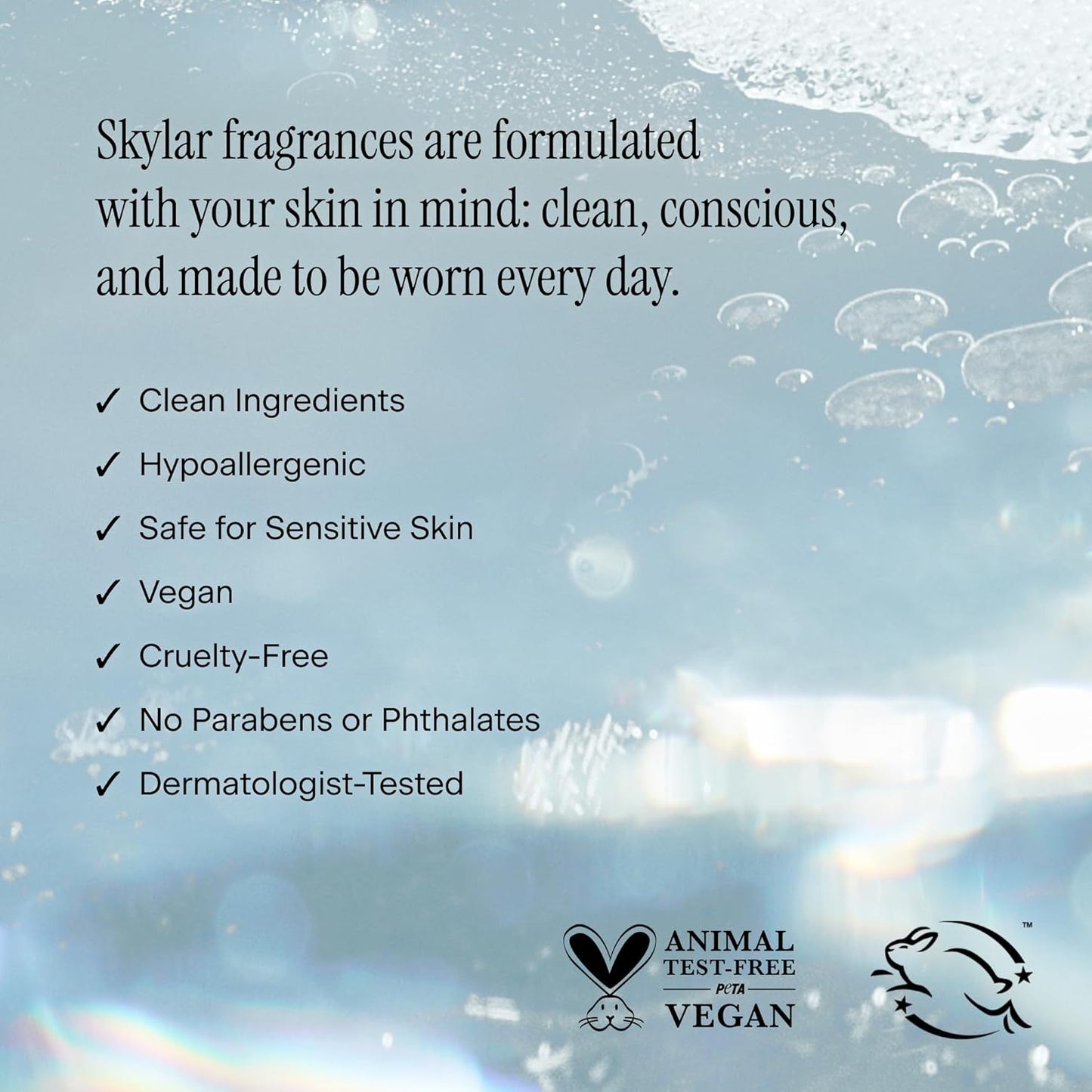 Skylar Salt Air Eau de Parfum - Hypoallergenic & Clean Perfume for Women & Men, Vegan & Safe for Sensitive Skin - Fresh Perfume with Notes of Driftwood, Sea Salt & Seaweed - 10mL /0.33 Fl oz