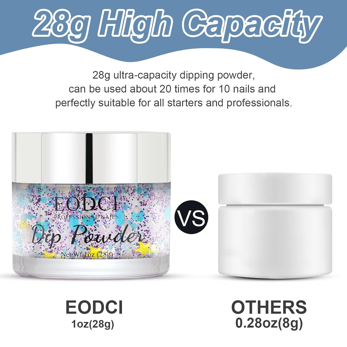 Long Lasting Nail Dip Powder Colors, Lavender Purple Blue Glitter Dipping Powder - No Needed Led Lamp - Art Starter Manicure Beginner DIY Salon Home Gift 1oz