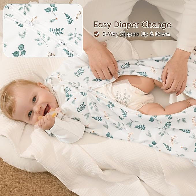 david's kids 3 Pack Warm Micro Fleece Baby Sleep Sack 6-12 Months, Soft Baby Wearable Blankets with 2-Way Zipper, Comfy Winter Sleeping Bags for Infant Newborn Boys Girls, Medium Size, Animal Forest
