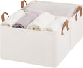 StorageWorks Fabric Storage Bins, Extra Large Storage Baskets for Shelves, Closet Organizers and Storage Bins with Metal Frame, Handles, Jumbo, Natural Color, 2-Pack