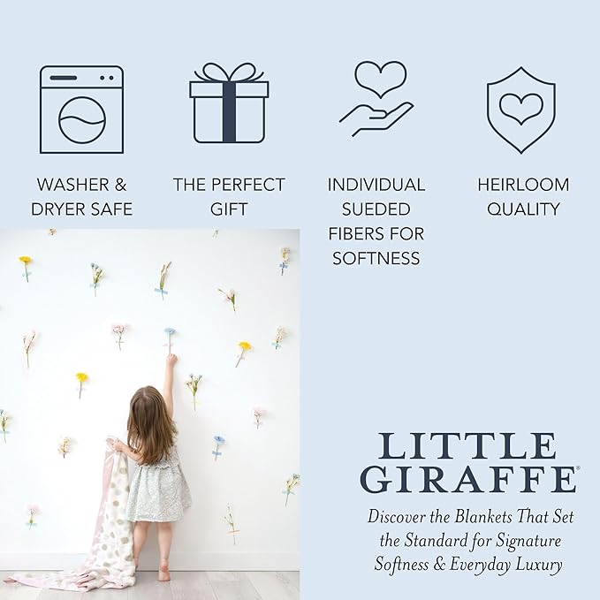 Little Giraffe Luxe Baby Blanket – 29x35” Satin Trim, Dot Pink | Ultra-Soft, Hypoallergenic Stroller & Nursery Blanket | Perfect for Newborns & Toddlers