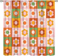70s Flowers Curtains,Vintage Cute Colorful Abstract Floral for Girls Kids Bedroom Bathroom Curtains Window,Trendy Groovy Funky Novelty Home Window Treatments Drapes 42"" W X 63"" L, Style-5