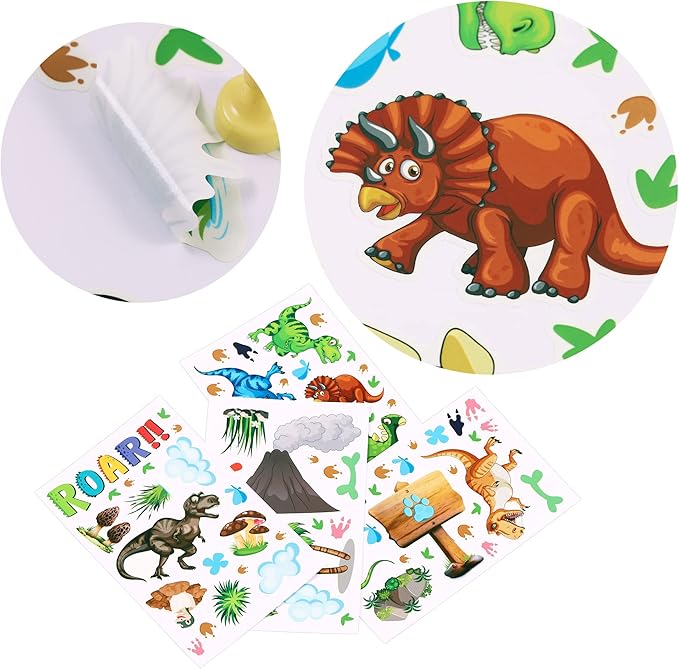 Glow in The Dark Dinosaur Wall Decals Stickers, Removable Footprints Dino Stickers for Ceiling, Jungle Wall Decor for Nursery, Decoration Classroom Gift for Boy Toddlers