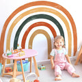 Large Boho Rainbow Wall Decals, Colorful Peel and Stick Fabric Nursery Wall Decor, Removable Home Room Wall Decor Murals Stickers for Kids Girls Toddler Bedroom Living Room Playroom