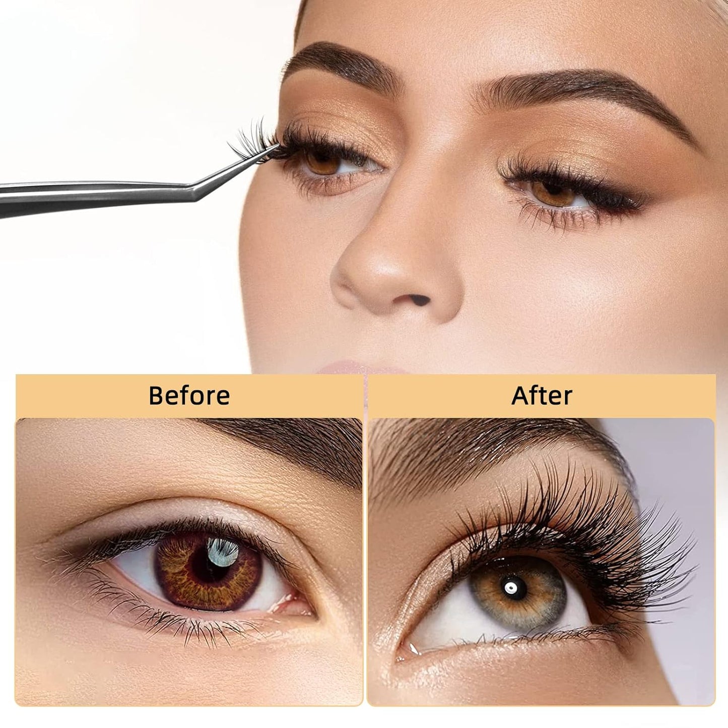 QUEWEL Cluster Lashes 240Pcs 10D+20D D Curl Mix8-14mm Lash Extensions Soft&Natural False Eyelashes Individual DIY Eyelash Extension at Home(10D+20D D MIX8-14)