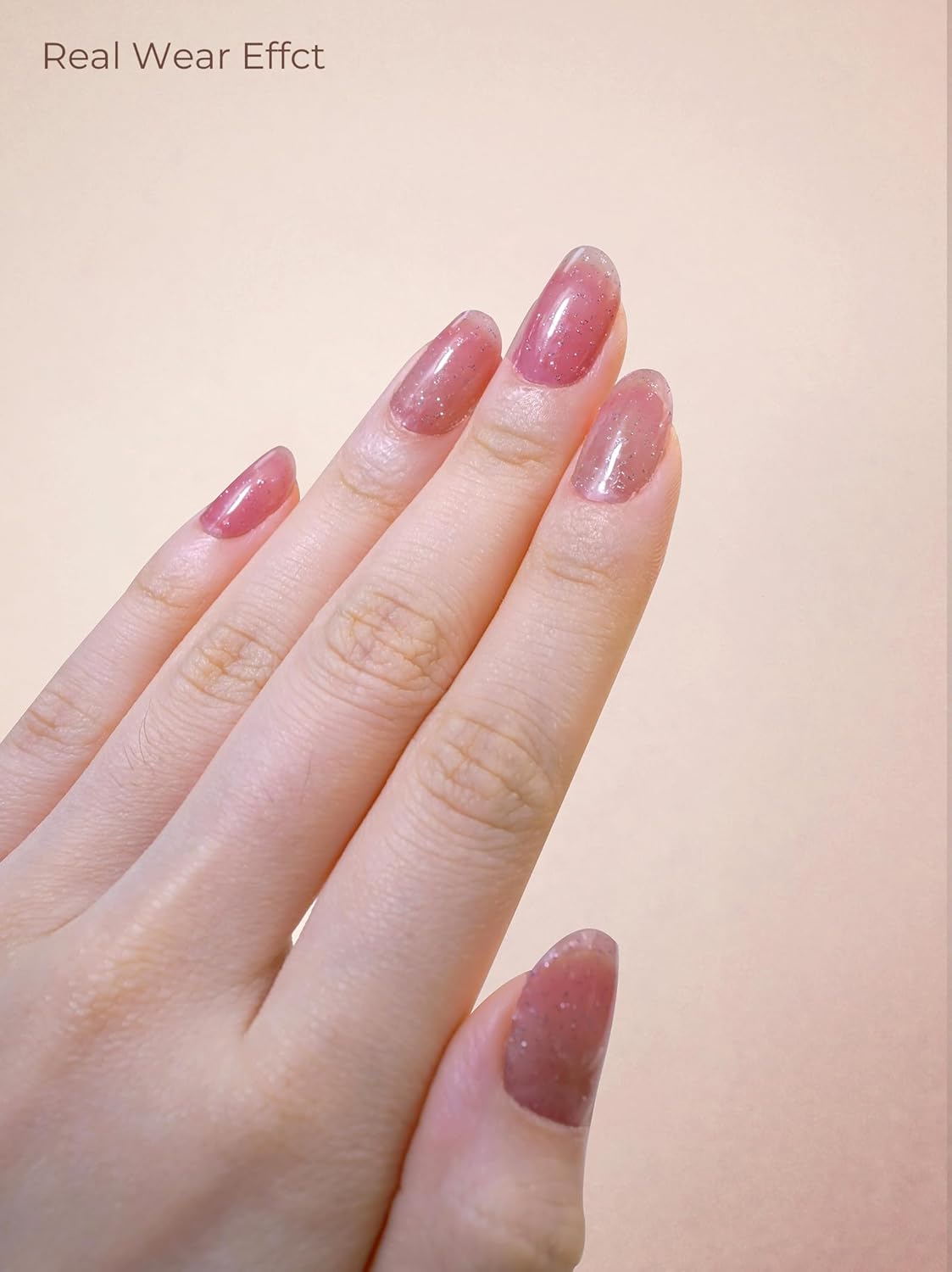 Pre Cured Gel Nail Strips - 44PCS Salon Quality Gel Nail Stickers - Long Lasting Polish Wraps for Women no UV Light Needed Easy Apply& Remove (PinkMuse)