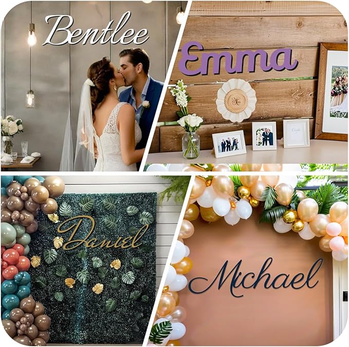 Personalized Wooden Name Sign, Custom Wood Family Baby Name Signs for Nursery Kids Room Wall Decor - Perfect Gifts for Birthday Party, Wedding, Housewarming, Christmas (Multiple Sizes, Fonts & Colors)