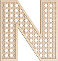 Large Boho Wooden Rattan Letters 12 inch for Nursery Decor Wood Letter N Wall Decors for Baby Girl Boy Bedroom Home Rustic Name Sign Birthday Wedding Decorative Letters