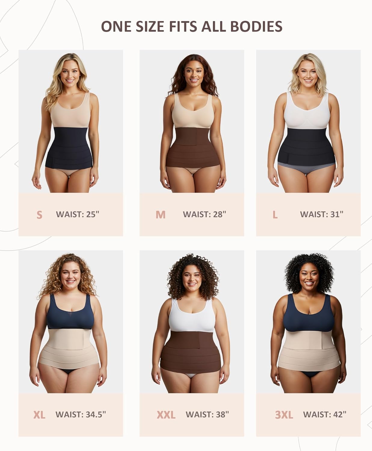 FeelinGirl Waist Trainer for Women Trimmer Belt Waist Cincher Tummy Wrap Plus Size Snatch Me Up Bandage Body Shaper