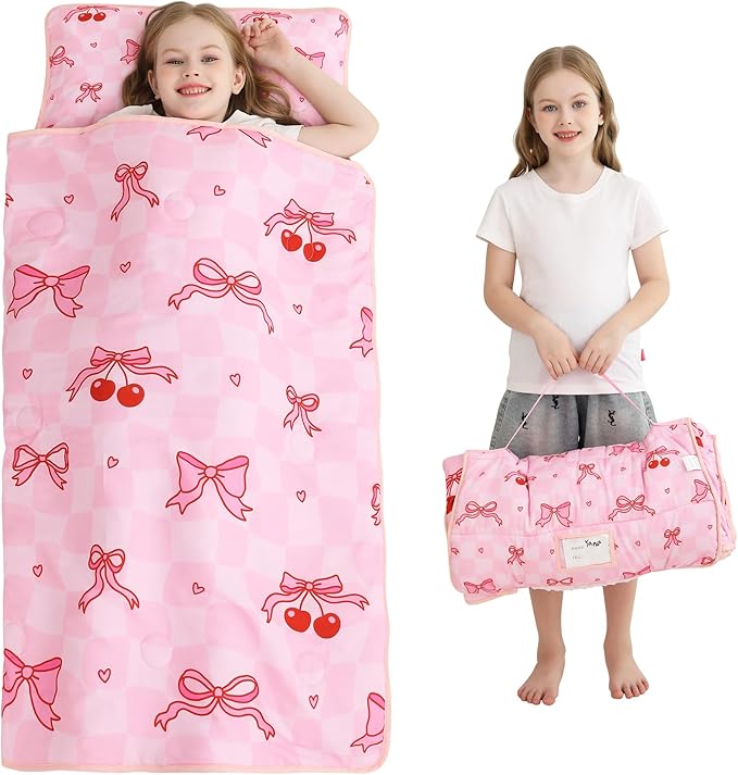 Viviland Toddler Kid Nap Mat for Preschool, Slumber Bag with Pillow and Blanket, Daycare Sleeping Bag Kindergarten Sleep Mat