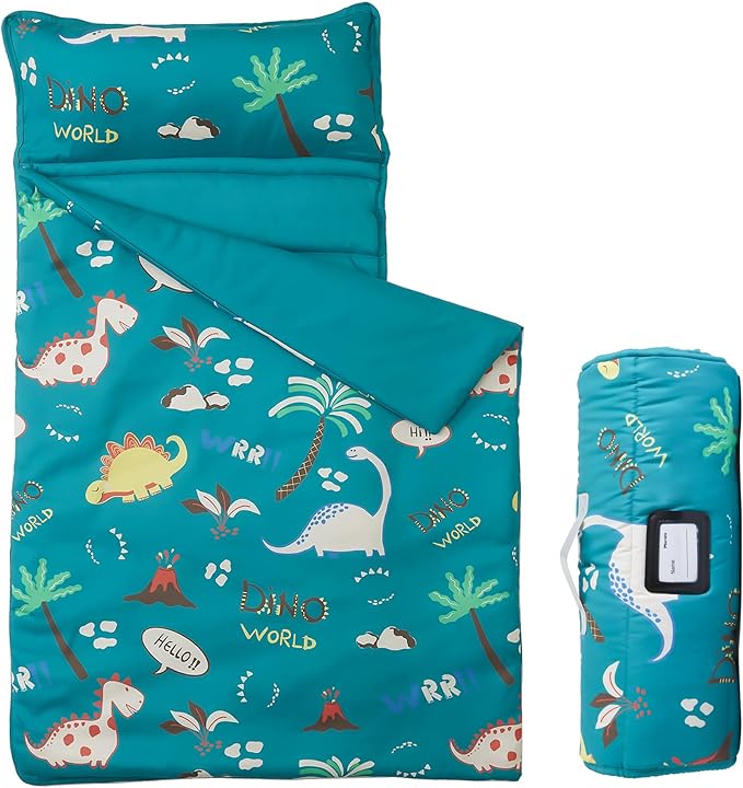 MORAIS Toddler Nap Mat with Pillow and Blanket, 52" x 20" Lightweight and Soft Nap Mat for Preschool, Daycare, Travel Sleeping Bags