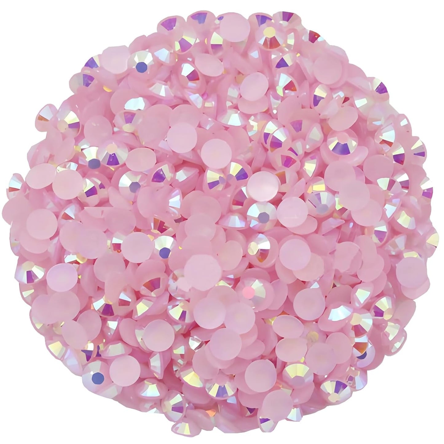 2250 Pcs SS16 4mm AB Flatback Rhinestones for Nails Art Crafts Glitter Round Shine Gems Crystals DIY Clothes Shoes （Light Pink AB）