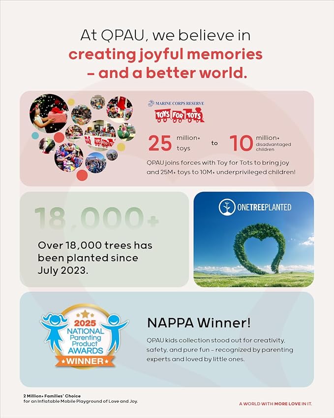 QPAU Inflatable Toddler Travel Bed with Tent – Lightweight Blow Up Kids Air Mattress with Hand Pump – Indoor & Outdoor Portable Sleeping Solution for Camping, Travel, Home, Grandma’s – Ages 3+