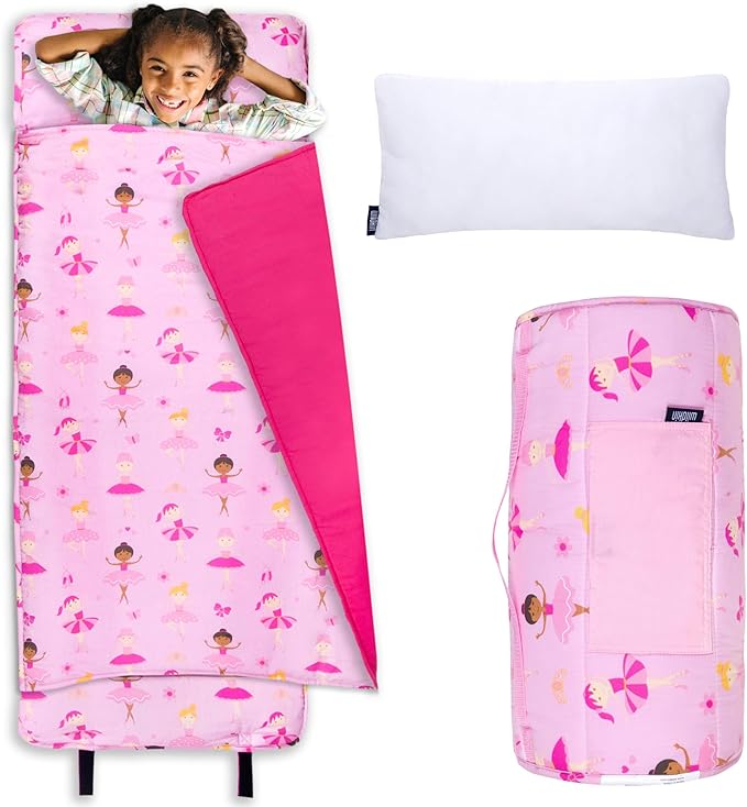 Wildkin Kids Original Nap Mat – Cozy Kids Sleep Mat with Pillow, ideal for School & Travel