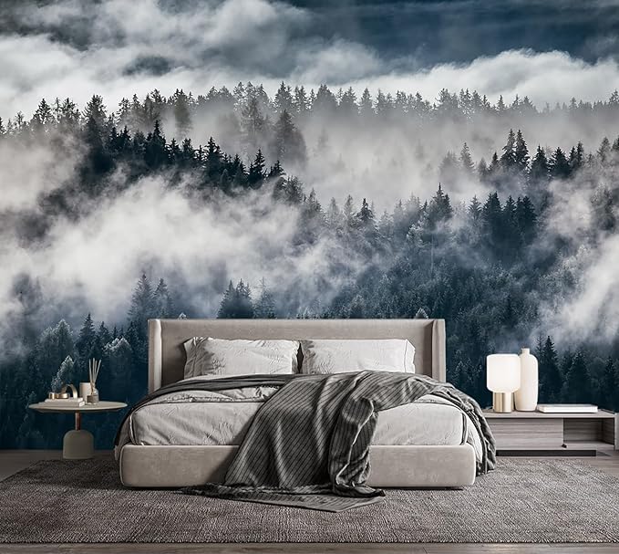 -Misty Forest Bedroom Wallpaper XT20 S 100" x 65"