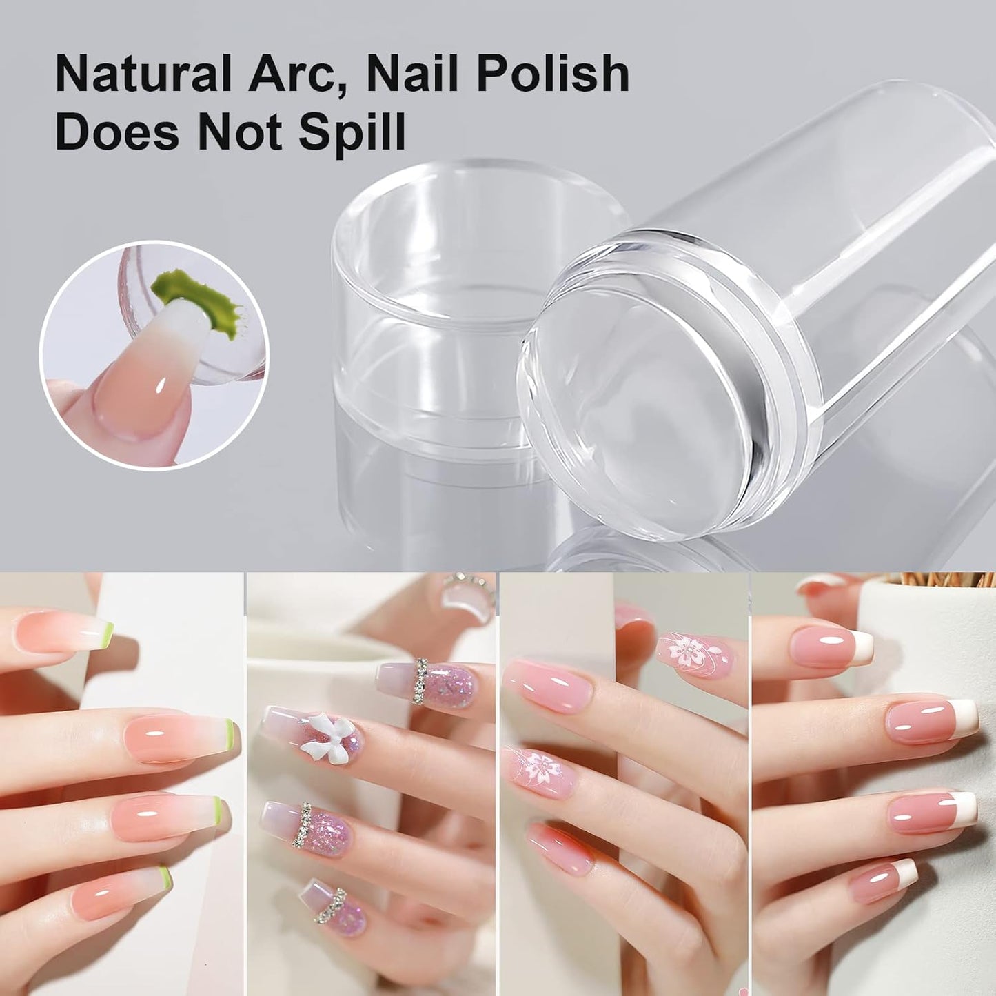Nail Art Stamper Clear Silicone Nails Stamping Jelly with Scraper Transparent Visible Body DIY Manicure Nail Art Tool A