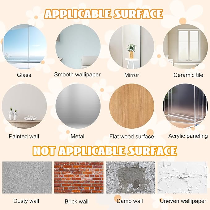 12 Sheets Daisy Wall Decals, Classic White Daisy Flowers Wall Stickers, Vinyl Peel and Stick Floral Decor, Large Floral Nursery Bedroom Living Room Decor for Kids Girls Teens