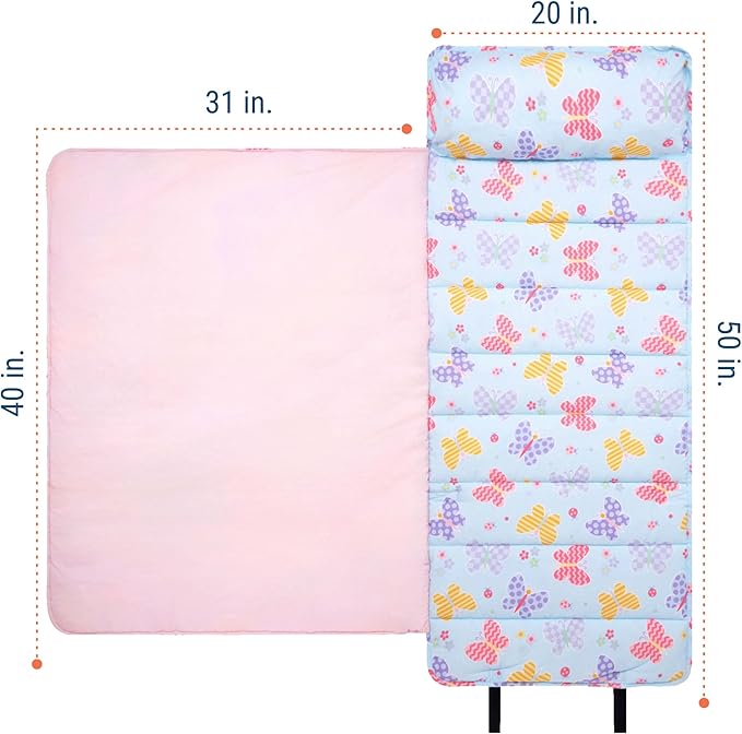 Wildkin Kids Original Nap Mat – Cozy Kids Sleep Mat with Pillow, ideal for School & Travel