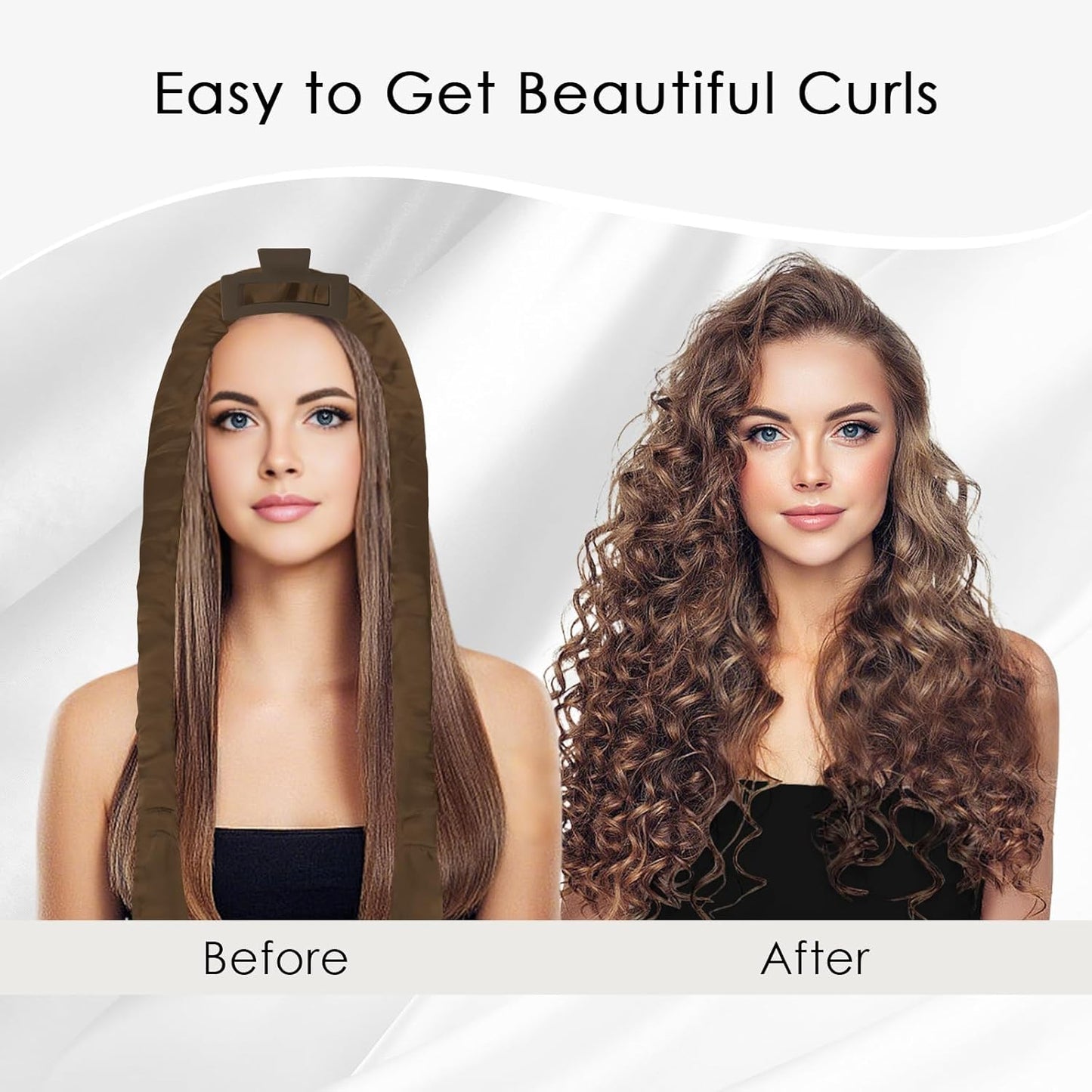 weiwei Satin Heatless Curlers Hair Curler, No Heat Curls Overnight Hair Curlers to Sleep In Overnight Curls Headband, 70" Hair Curlers No Heat, 9 Pcs Satin Heatless Curling Set for Women Long Hair