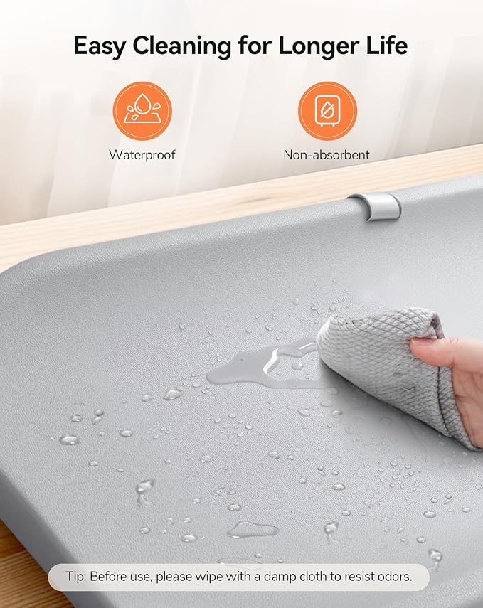 COMOMY Baby Changing Pad and Scale, 2 in 1 Wipeable Diaper Changing Pad for Dresser with Accurate Baby Scale, Waterproof Non-Slip with Safety Strap & Large Display, Easy to Clean, Fits Change Table