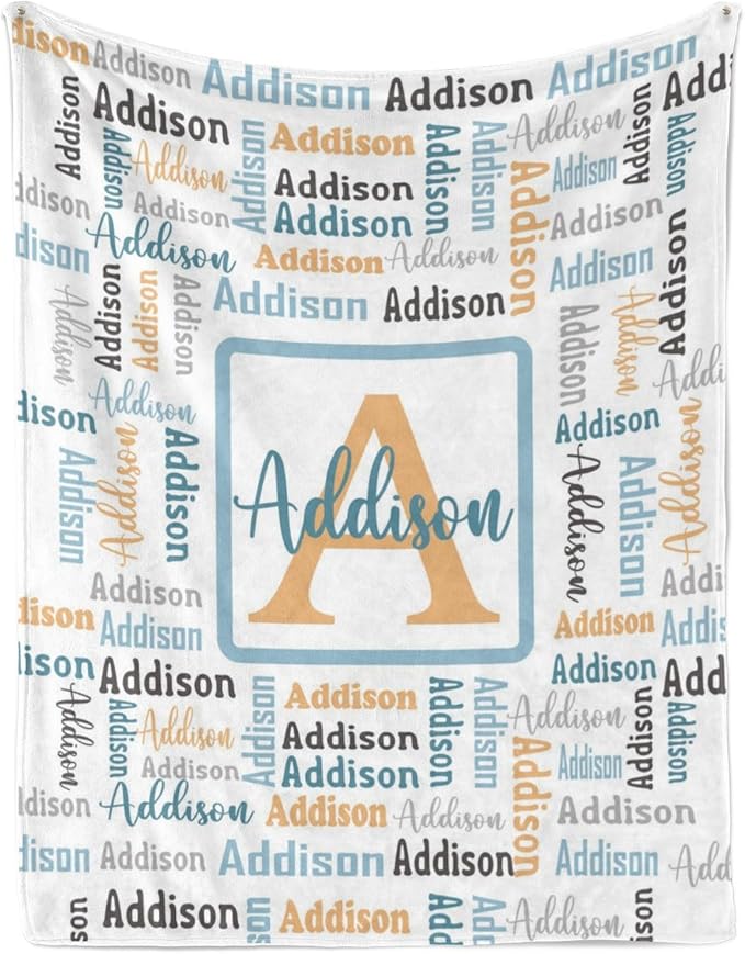 Dr.TOUGH Name Blanket Personalized Blanket for Adult Kids Flannel Customized Personalized Blankets and Throws